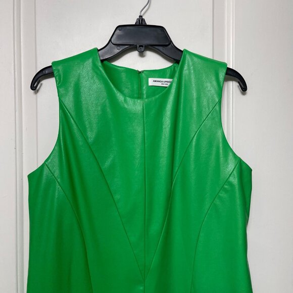 Amanda Uprichard New York Harlow Faux Leather Mini Dress in Green Size M - Picture 6 of 16